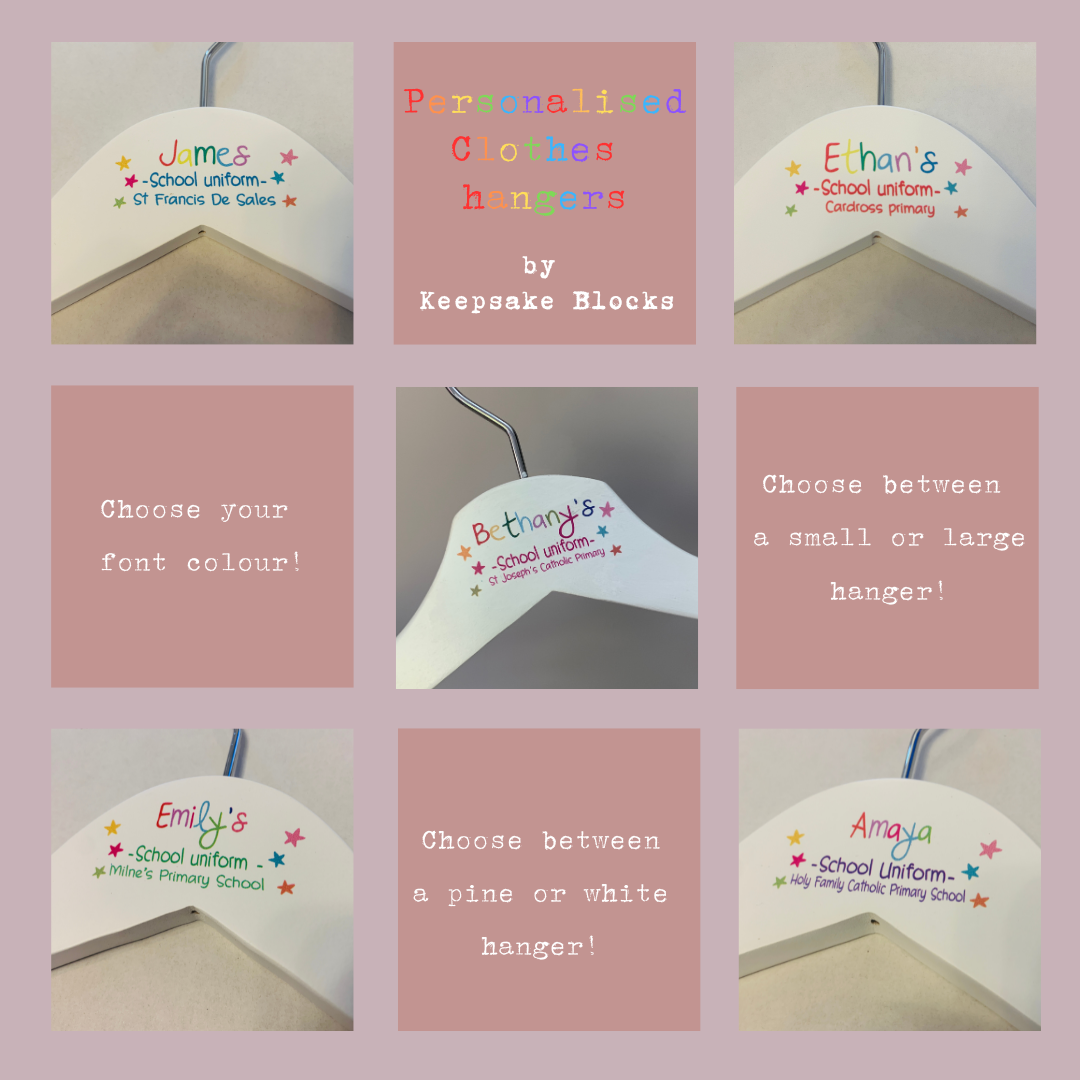 Personalised school uniform hanger