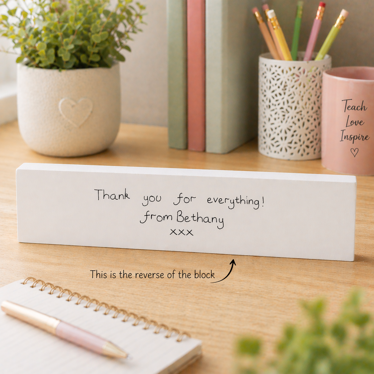 Personalised Teacher Thank You Wooden Block Sign
