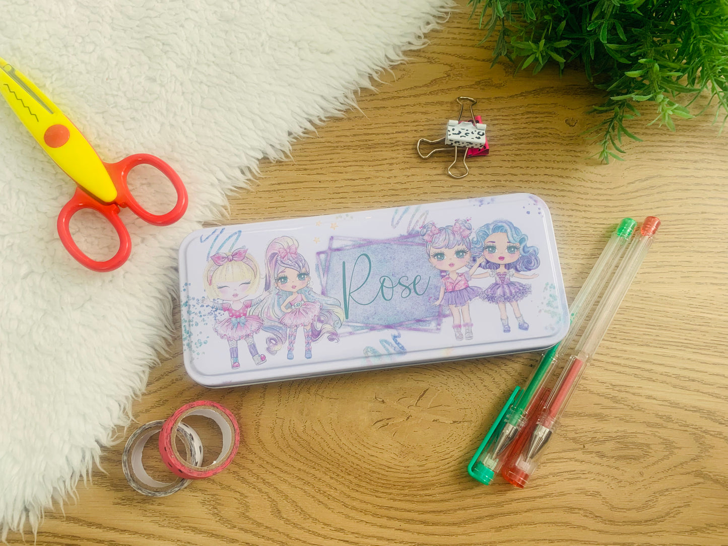 Glitter girls pencil tin