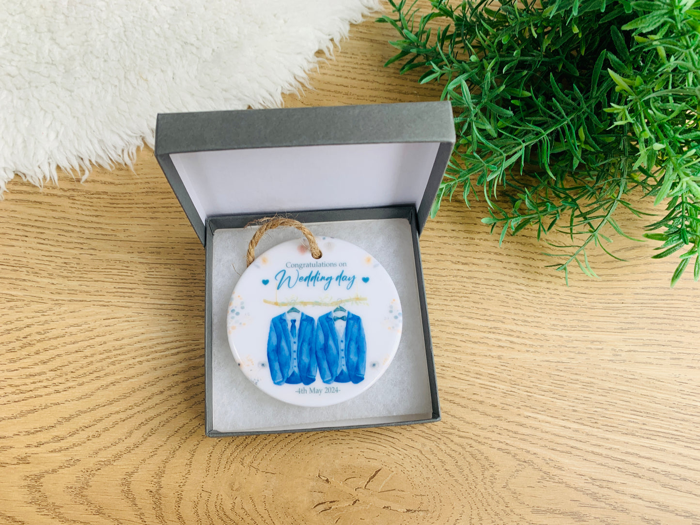 Mr & Mr ceramic ornament