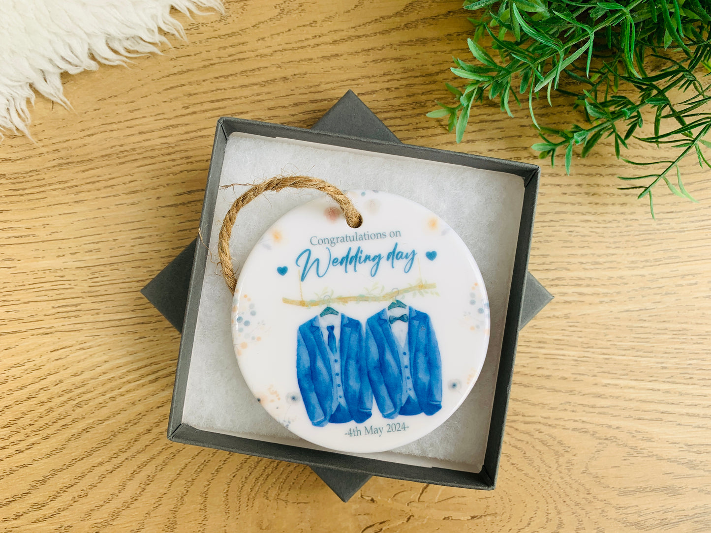 Mr & Mr ceramic ornament