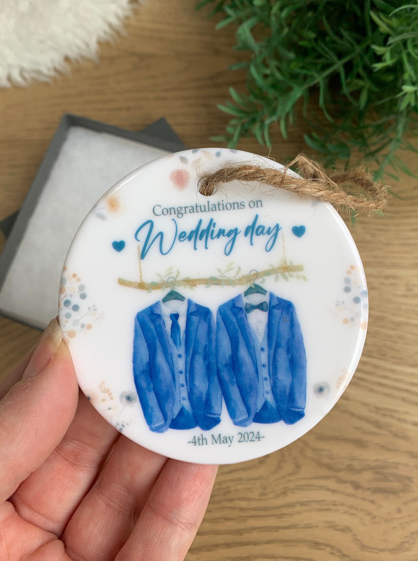 Mr & Mr ceramic ornament