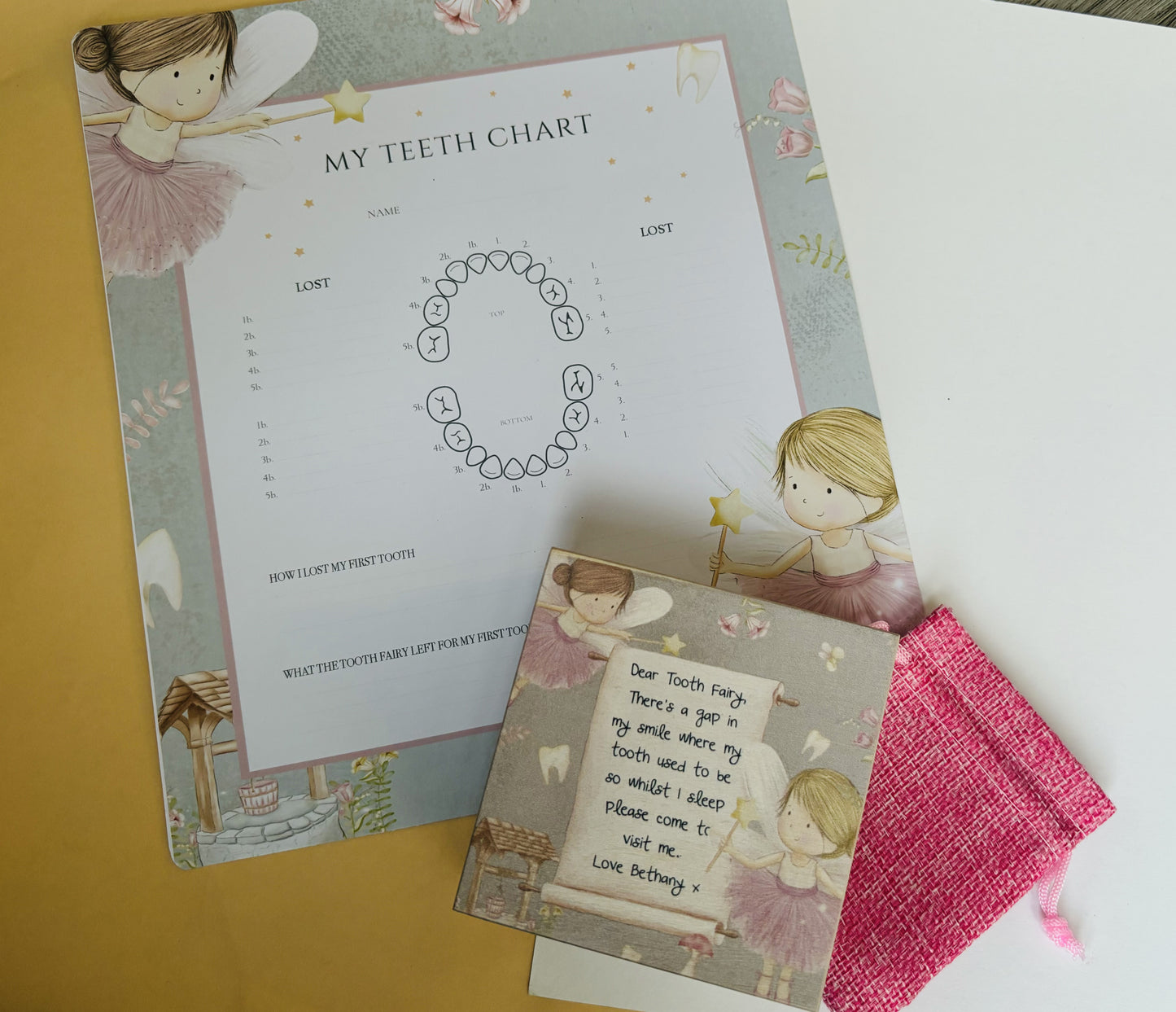 Fairies Tooth Fairy box and record chart