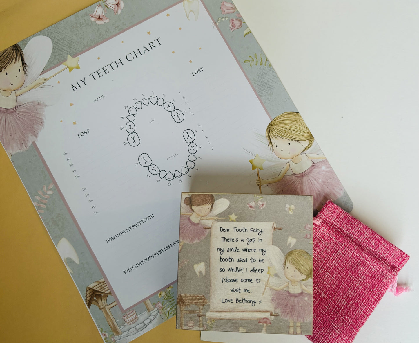 Fairies Tooth Fairy box and record chart