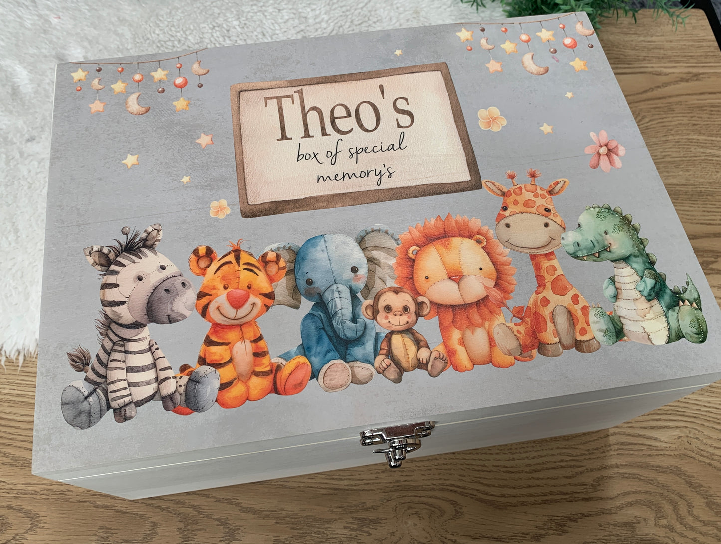 Vintage safari animal keepsake box