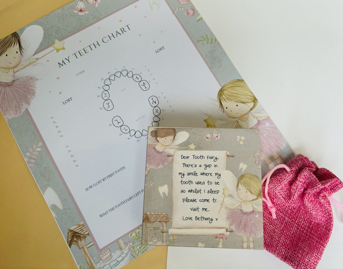 Fairies Tooth Fairy box and record chart
