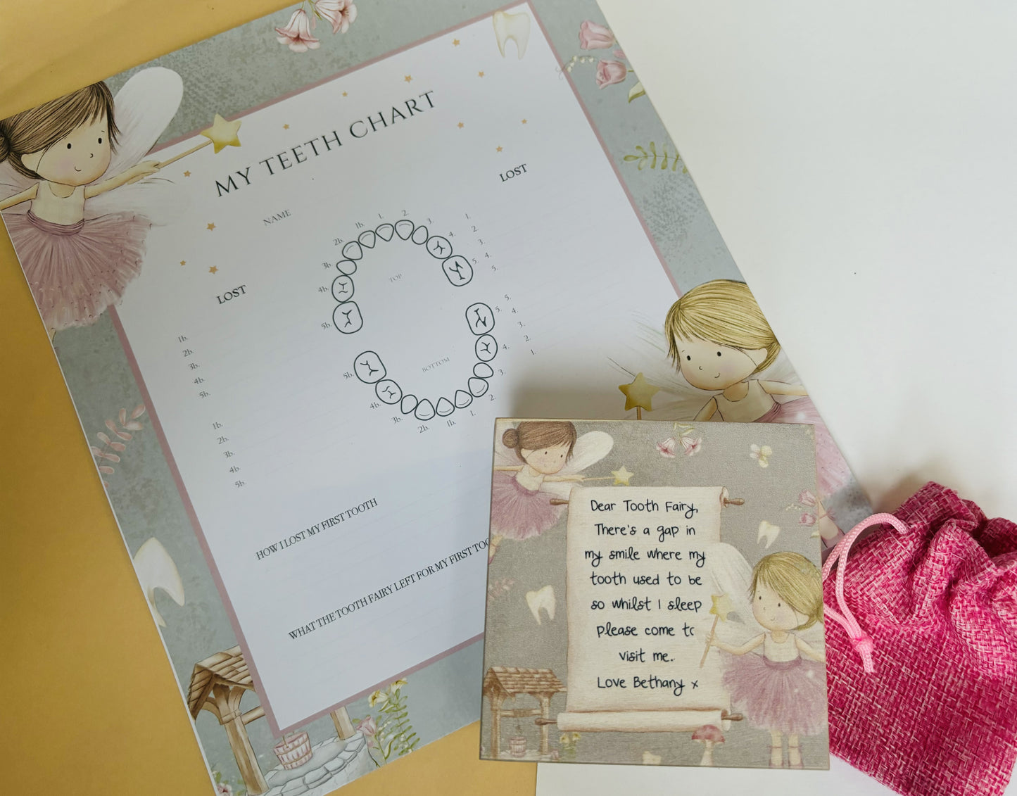 Fairies Tooth Fairy box and record chart