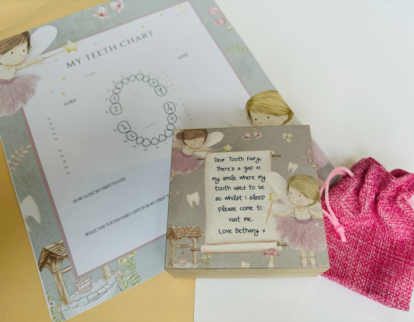 Fairies Tooth Fairy box and record chart