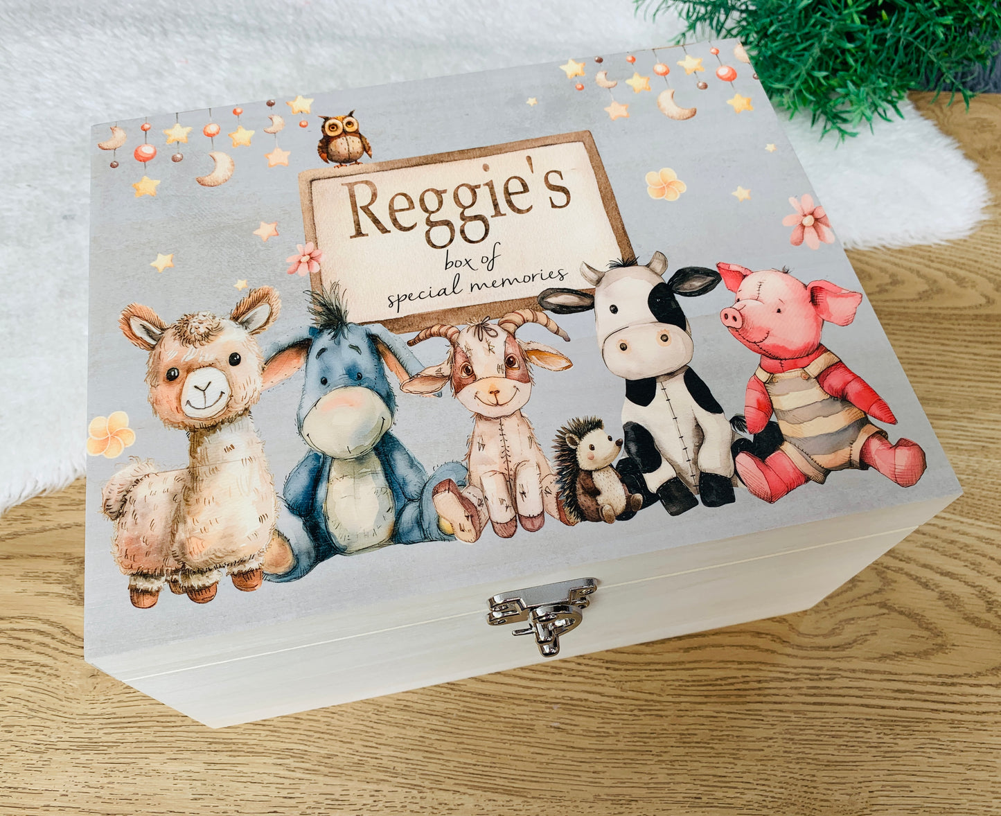 Vintage farm animal keepsake box