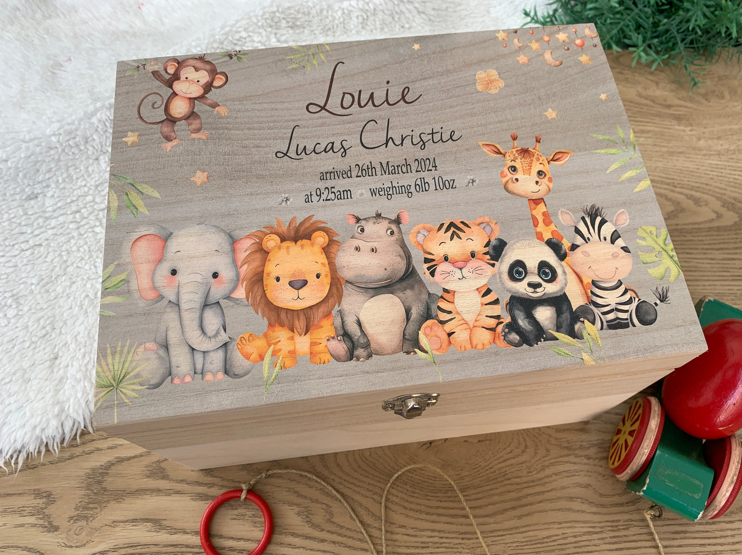 Safari animals keepsake box