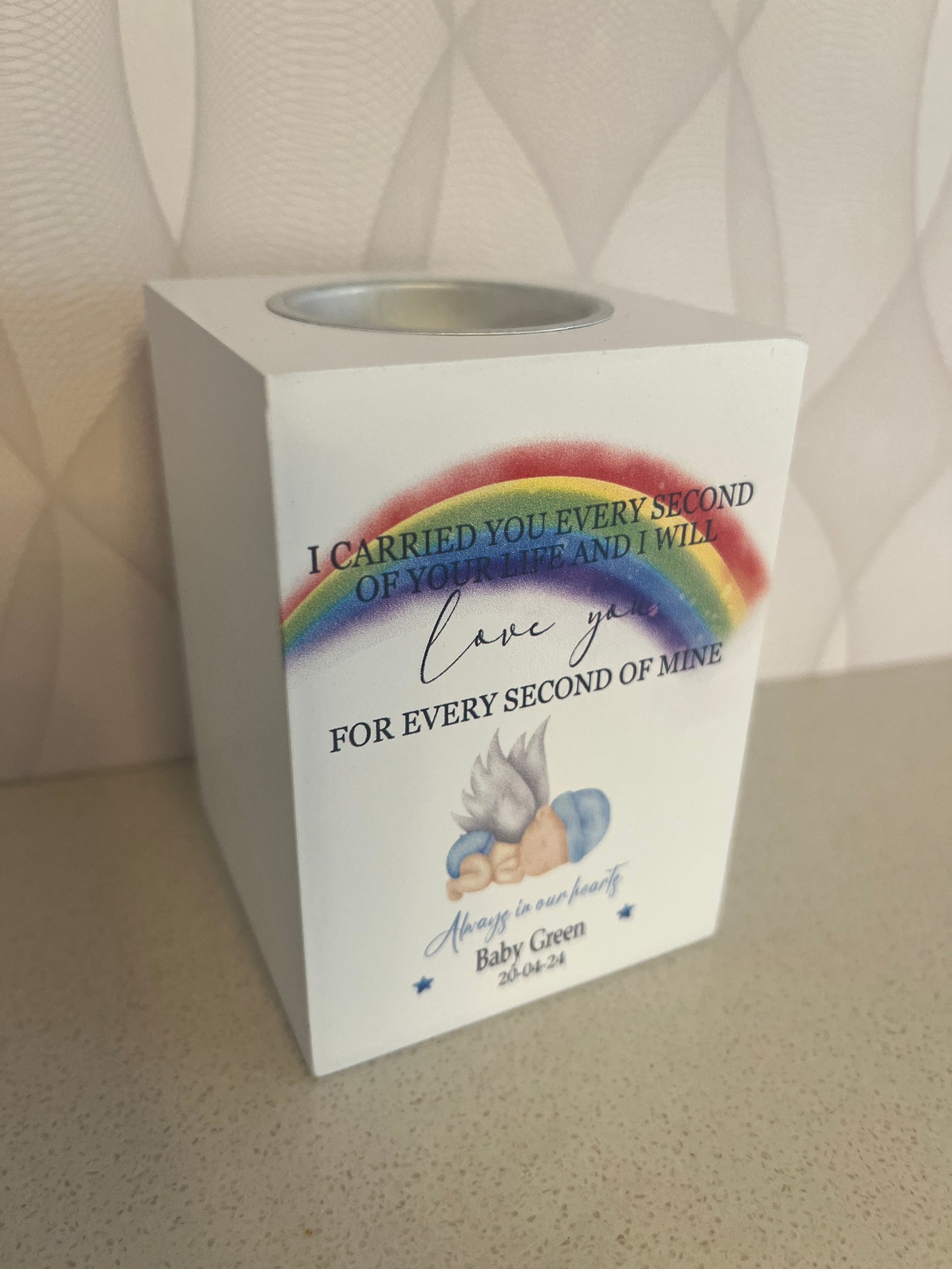 Rainbow memory candle holder