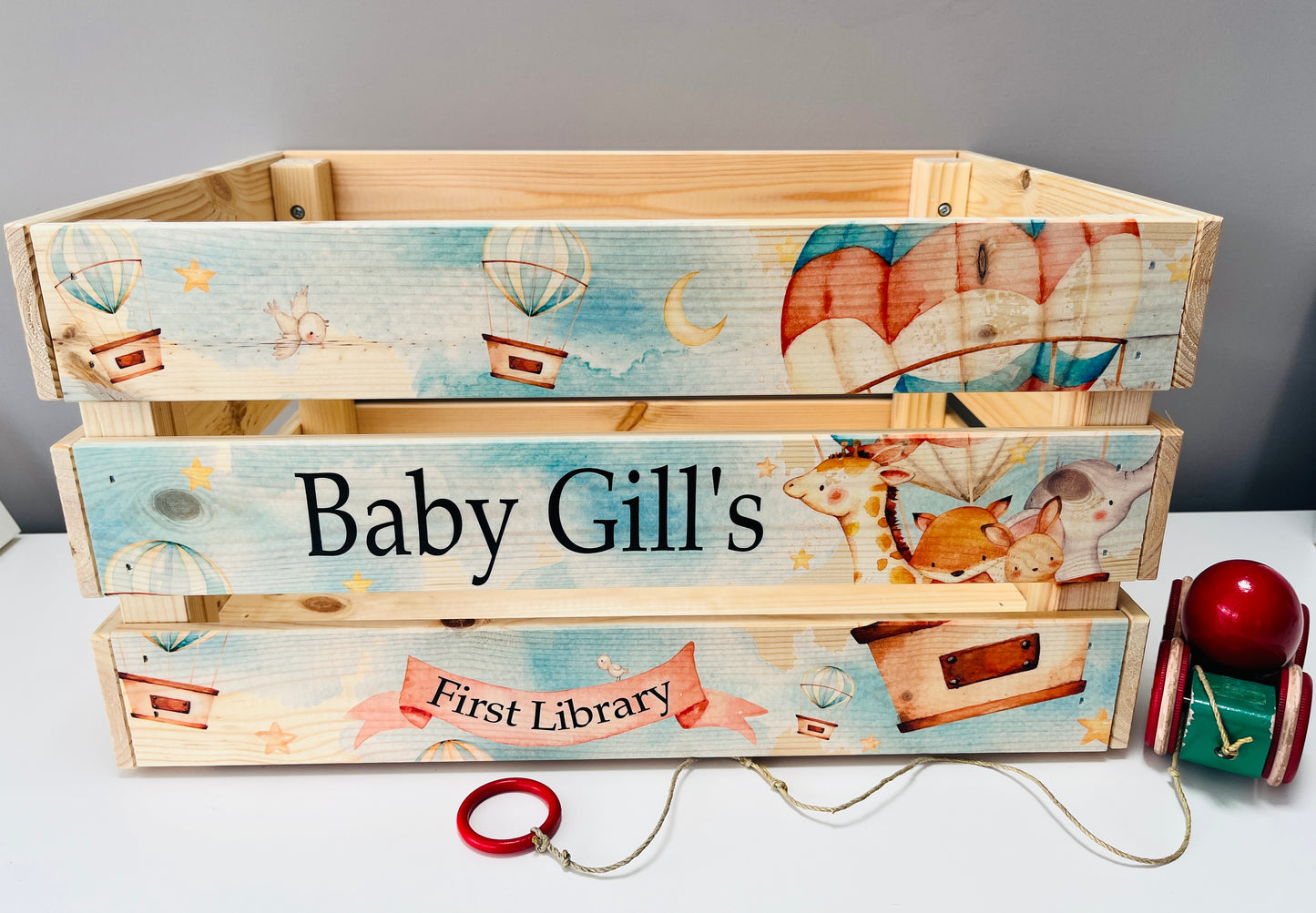 Hot air balloon personalised crate
