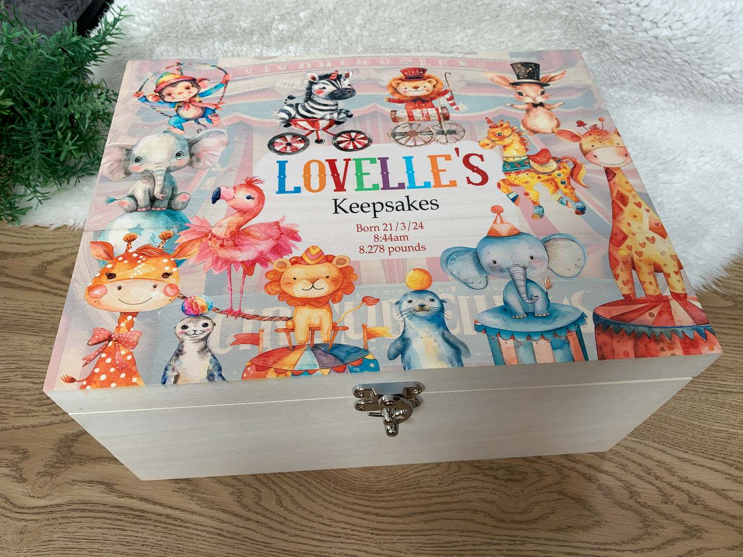 Circus animal keepsake box