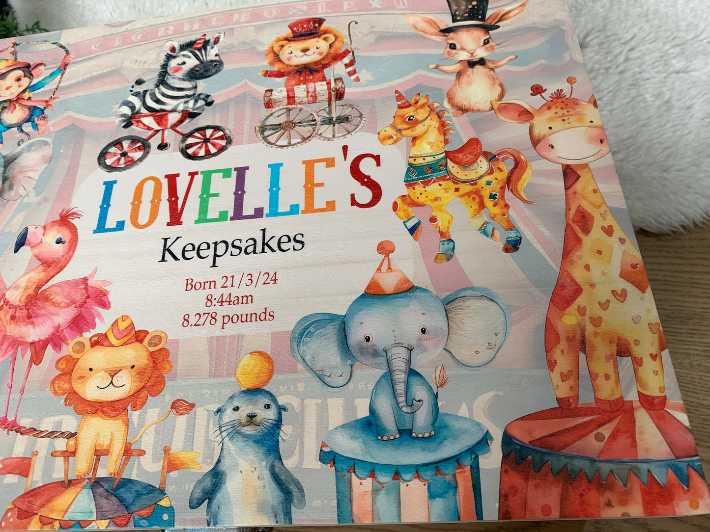 Circus animal keepsake box