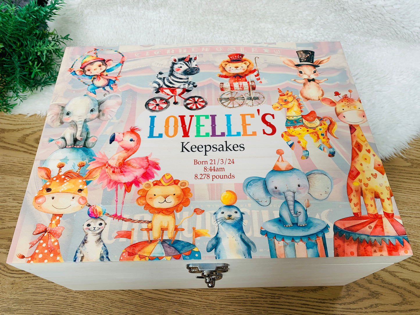 Circus animal keepsake box