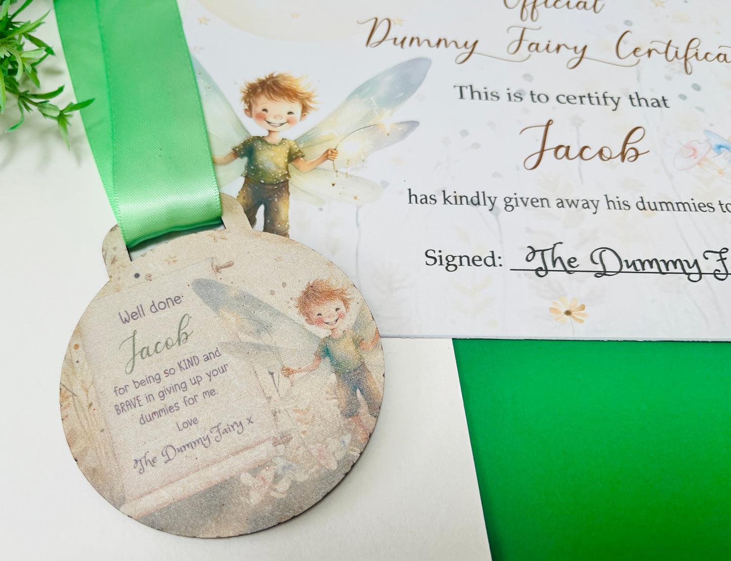 Pixie wings Dummy Fairy medal with certificate