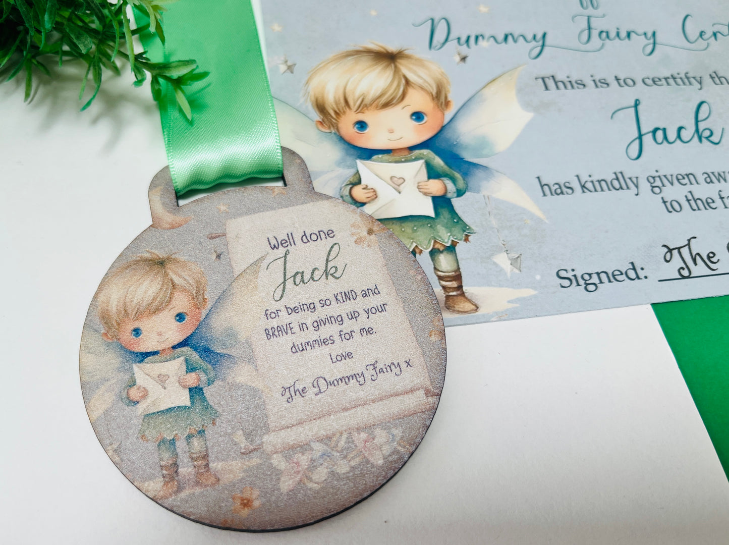 Pixie with letter Dummy Fairy medal with certificate