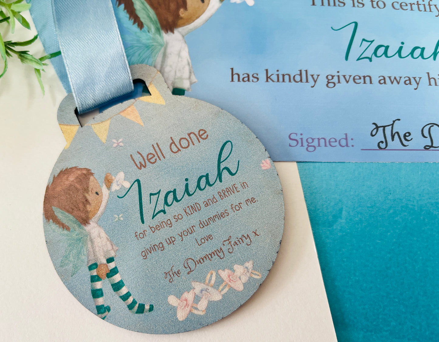Blue Pixie Dummy Fairy medal with certificate