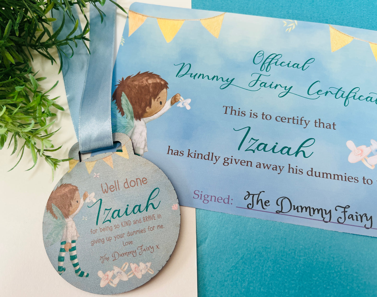 Blue Pixie Dummy Fairy medal with certificate