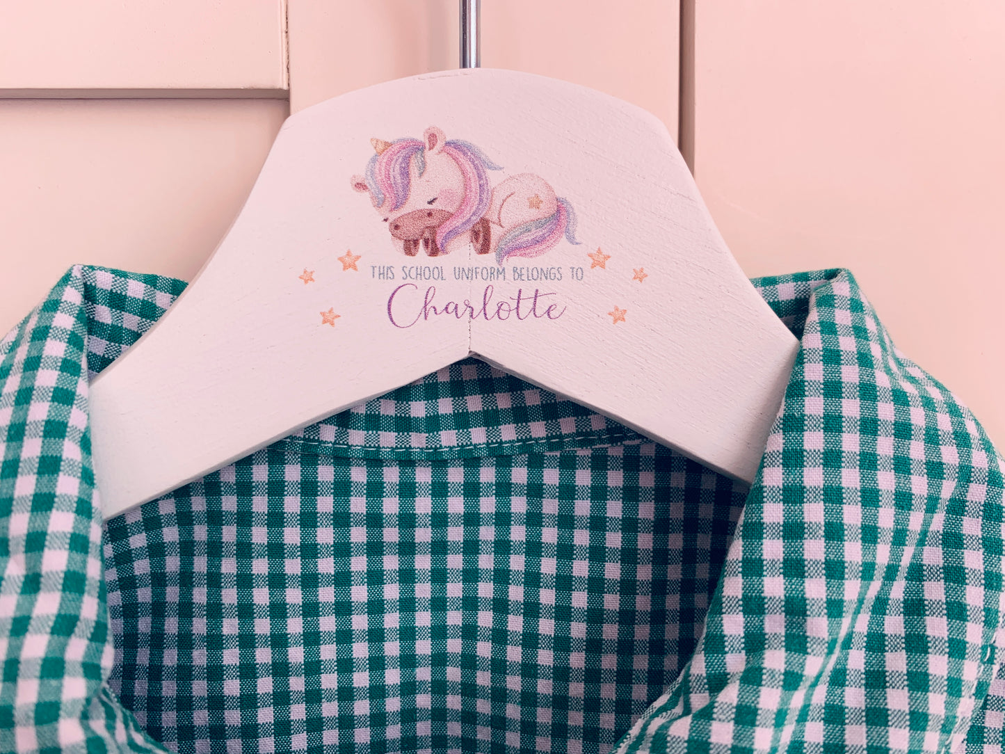 Unicorn school uniform hanger
