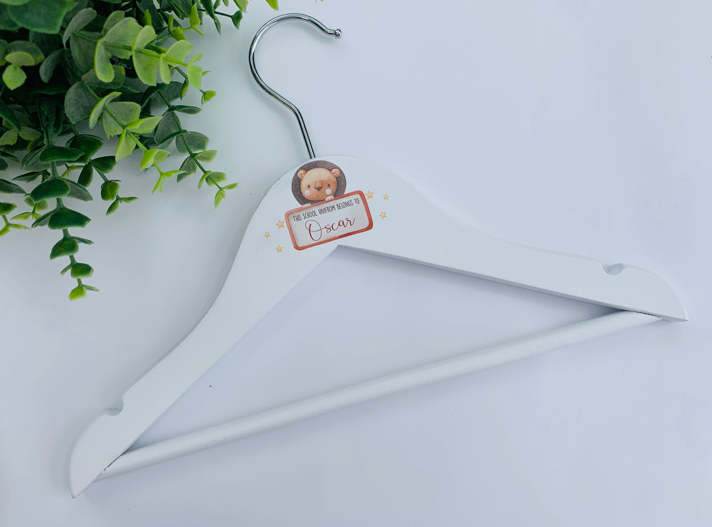 Personalised Lion school uniform hanger