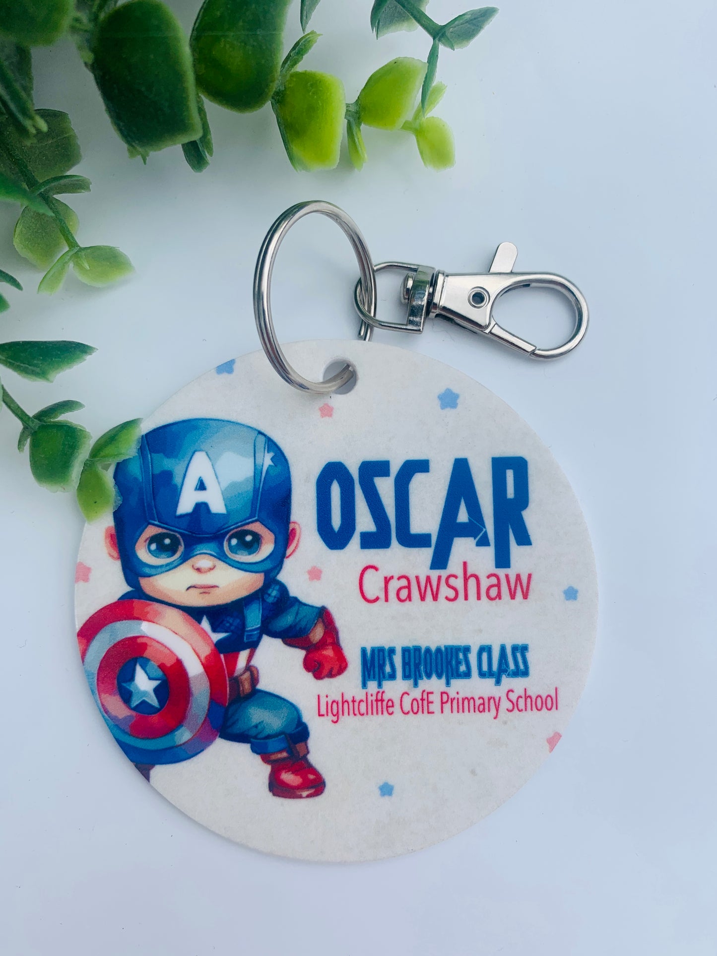 Superhero book bag tags