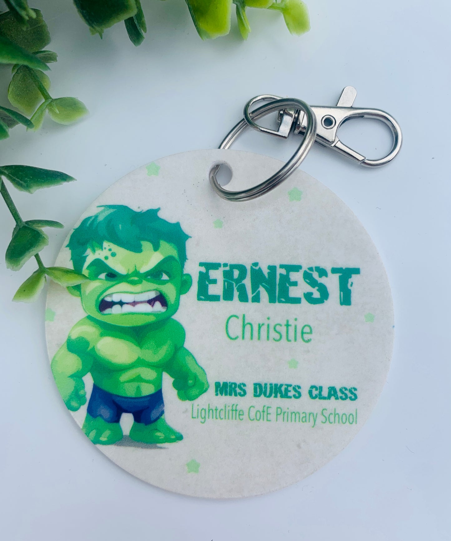 Superhero book bag tags