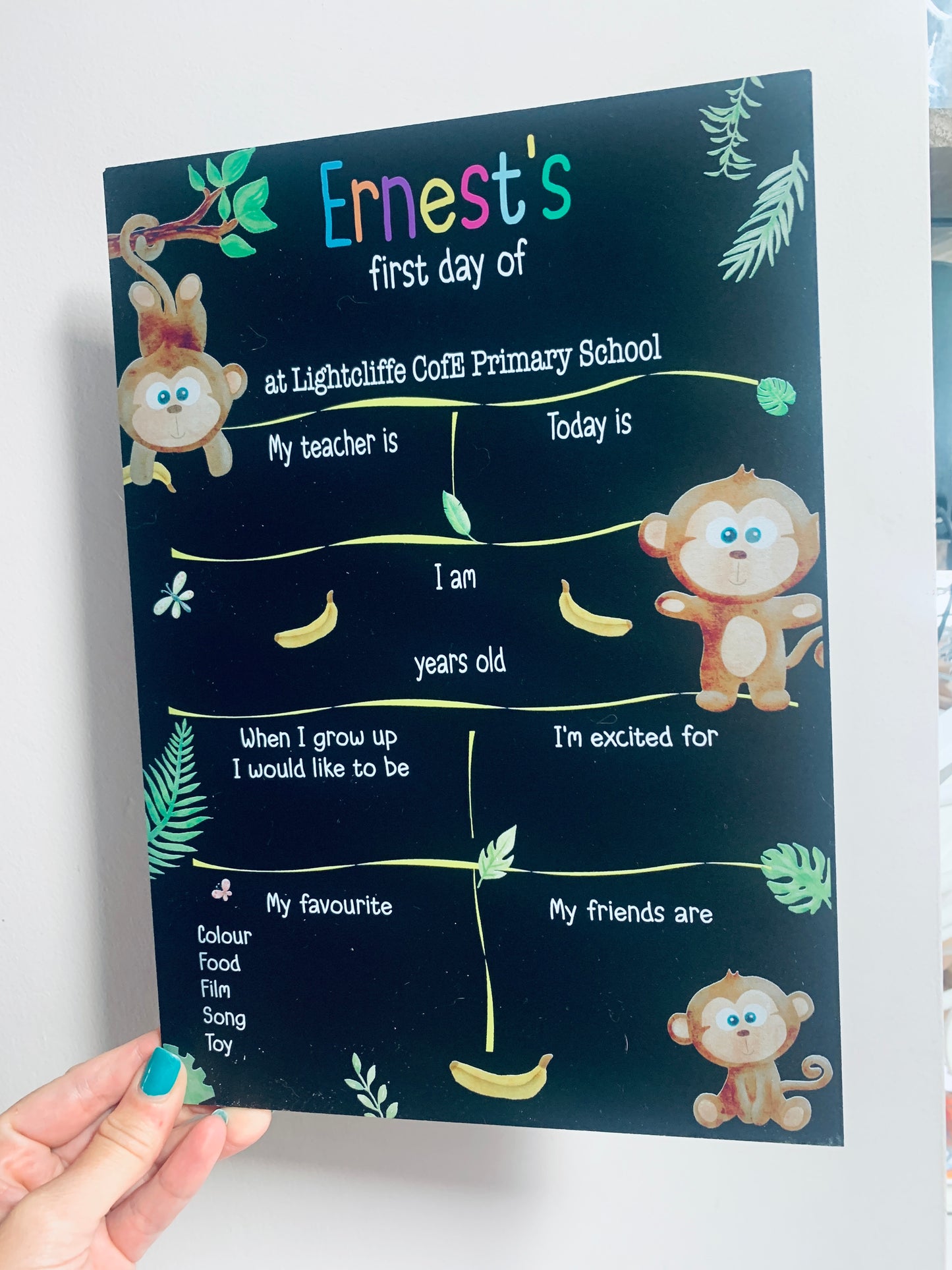 Monkey First AND last day of school sign