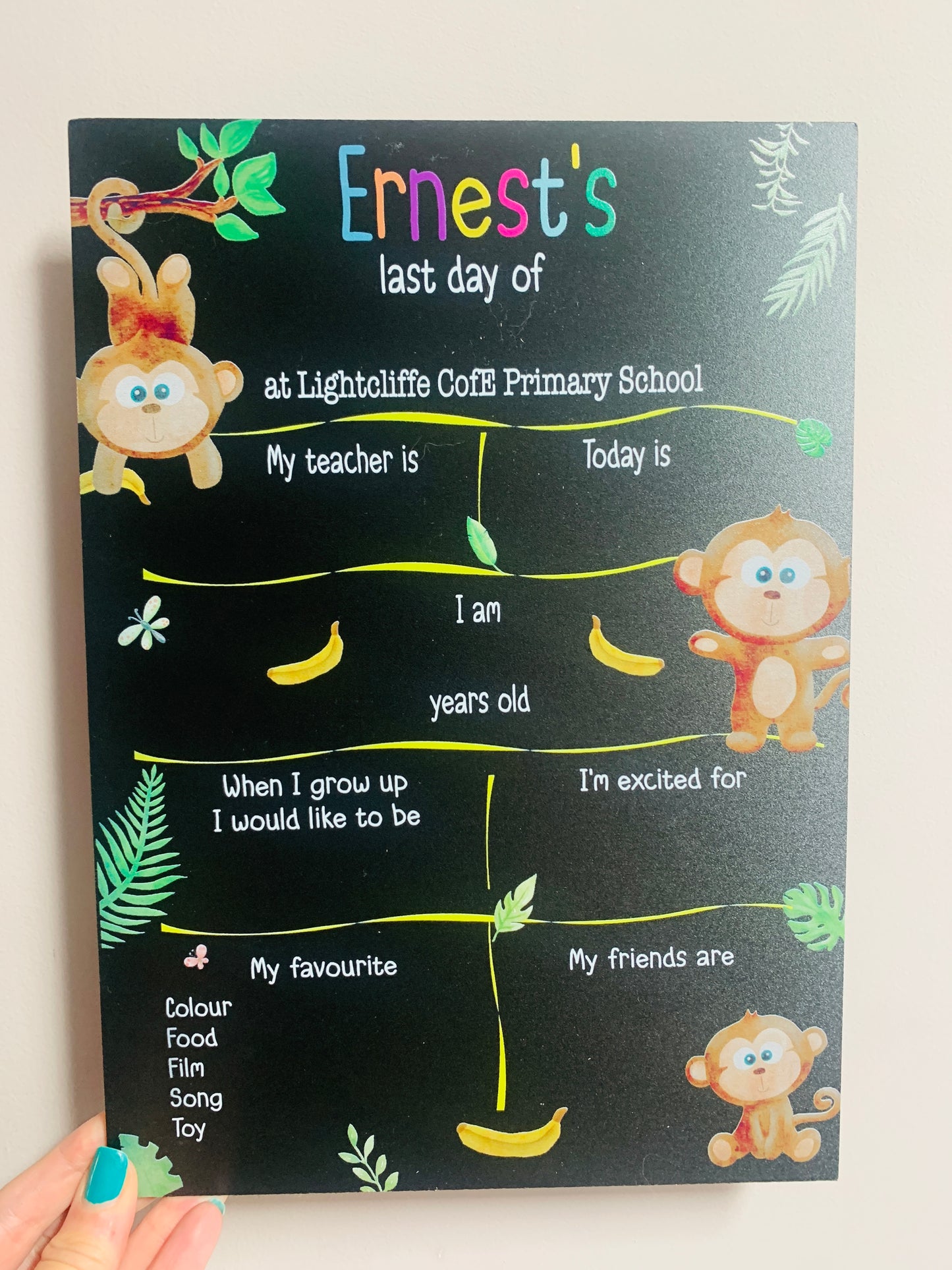 Monkey First AND last day of school sign