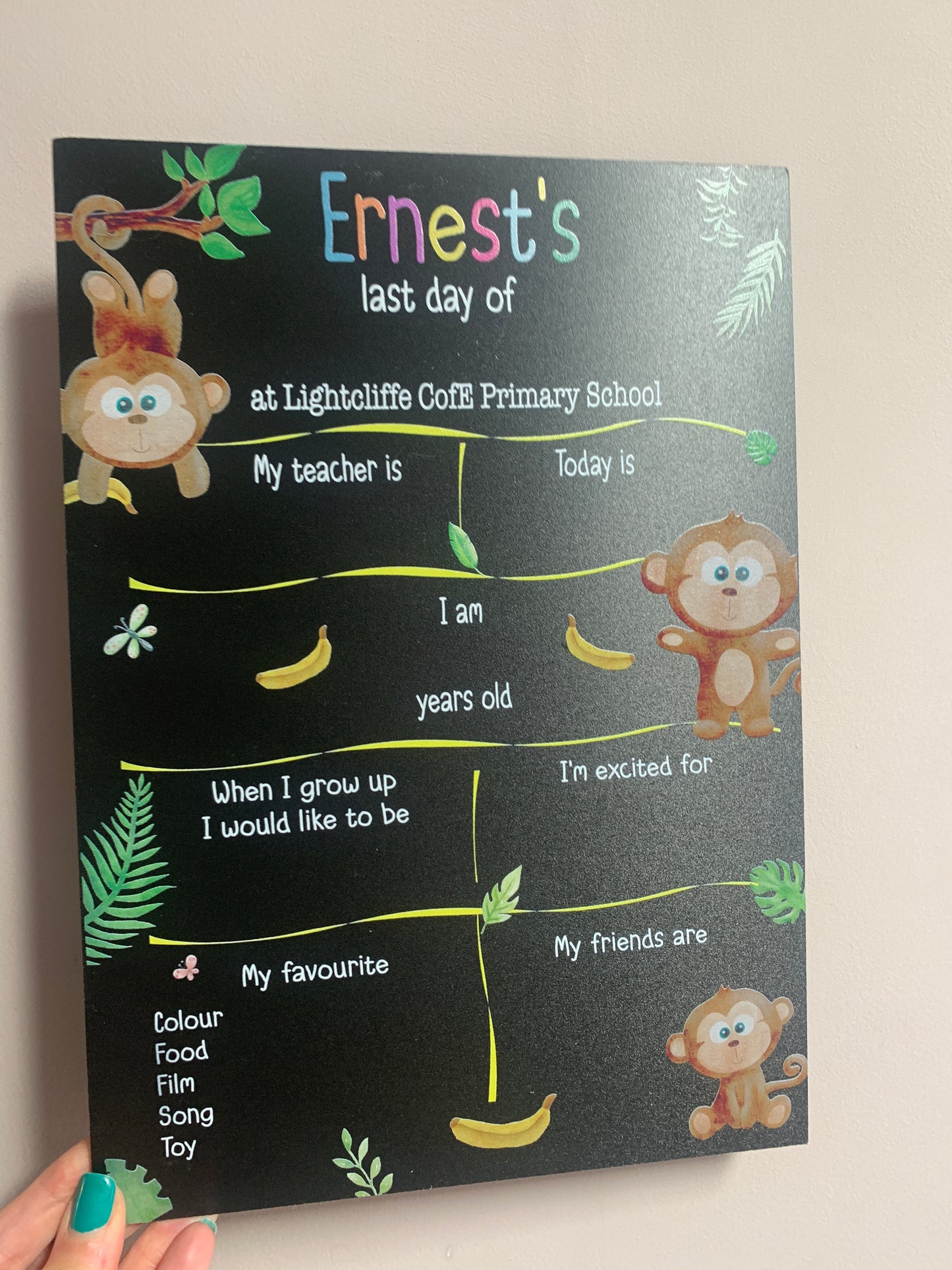 Monkey First AND last day of school sign