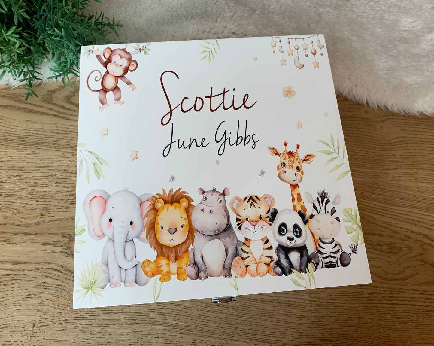 Luxury Safari animal group keepsake box