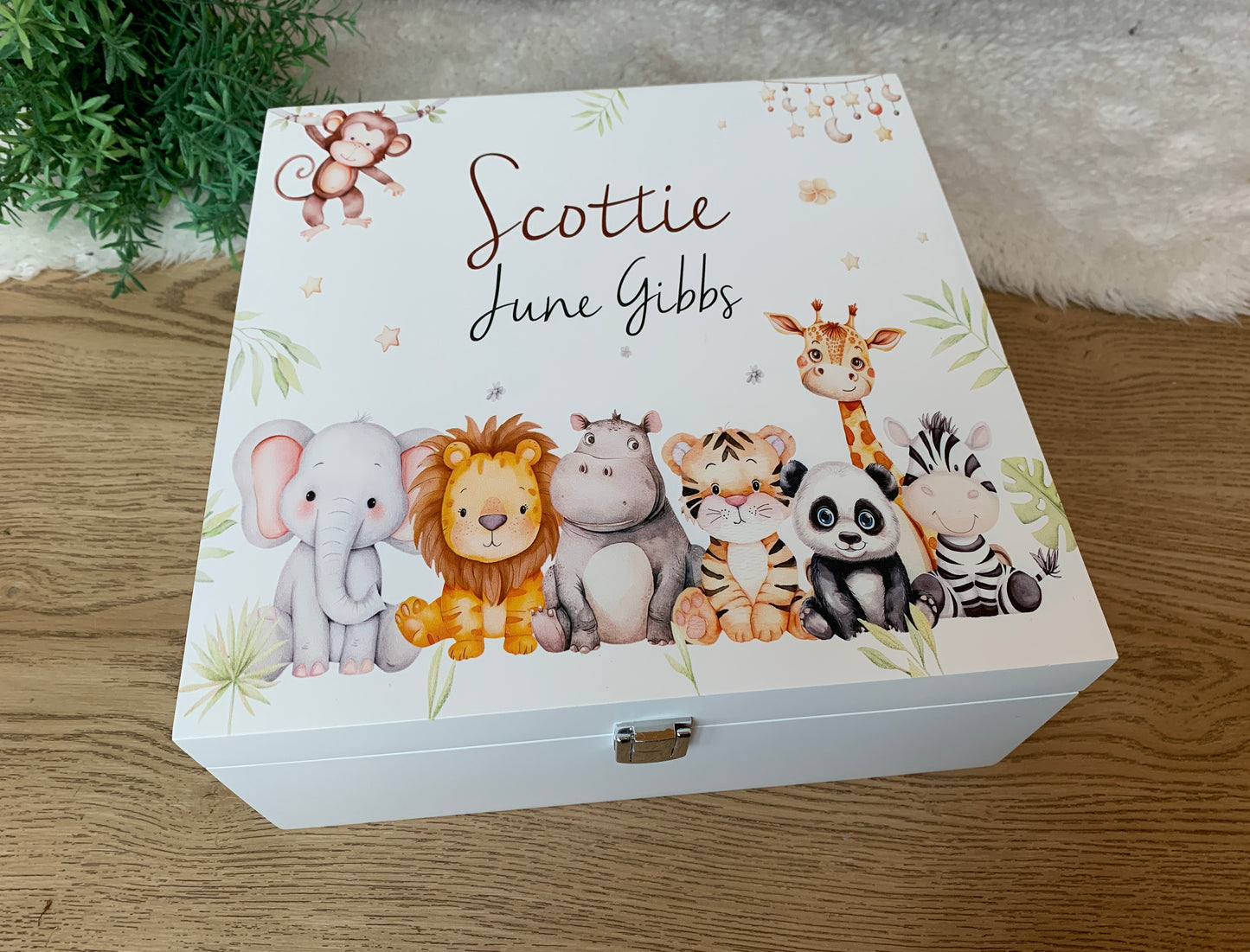 Luxury Safari animal group keepsake box