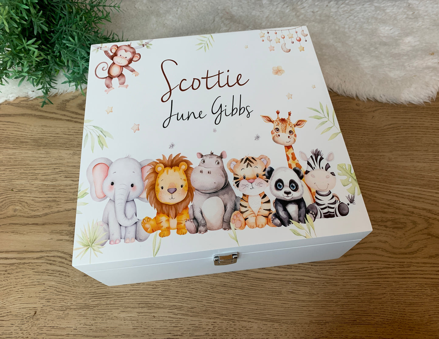 Luxury Safari animal group keepsake box