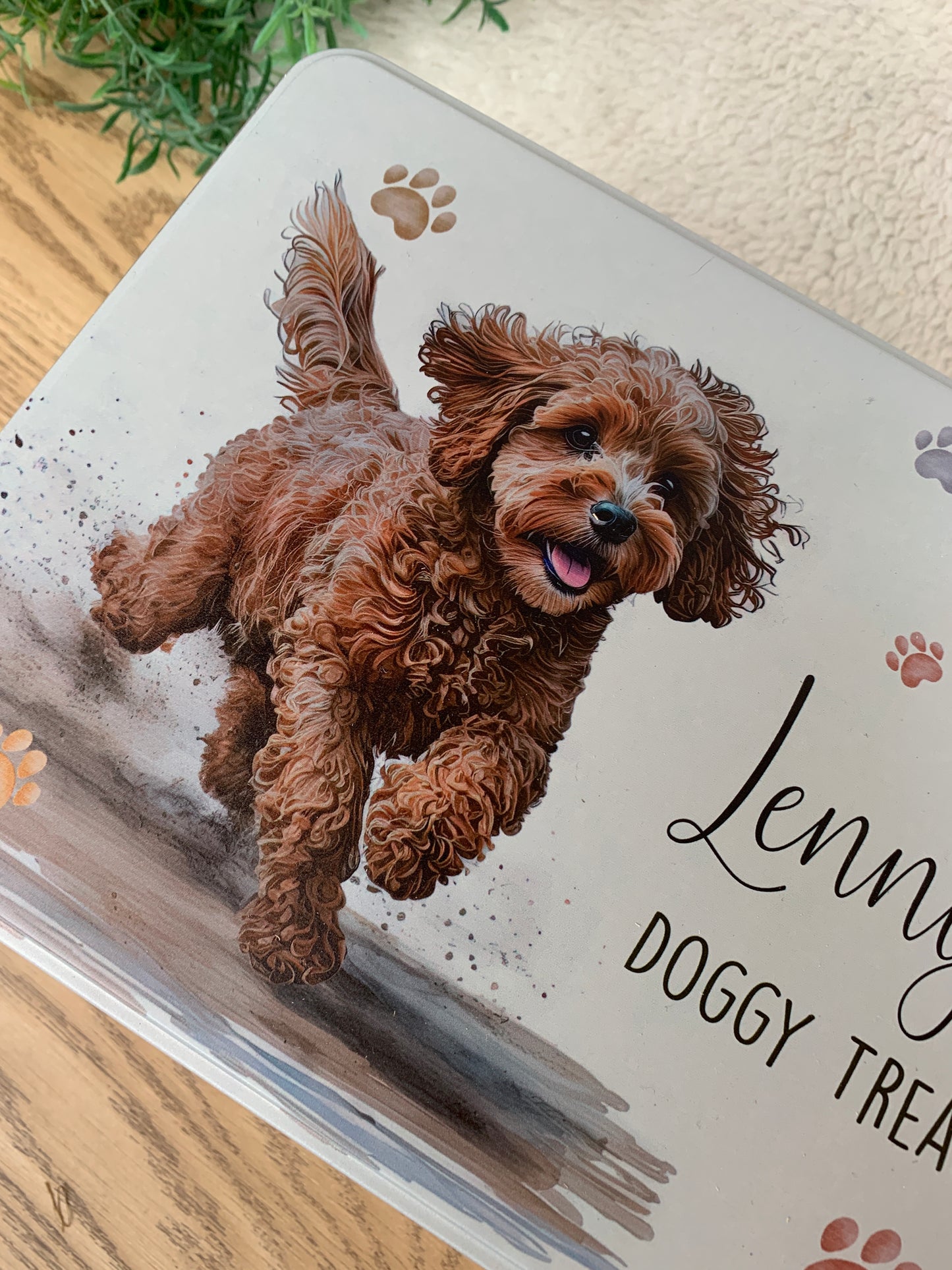 Dog treat tin