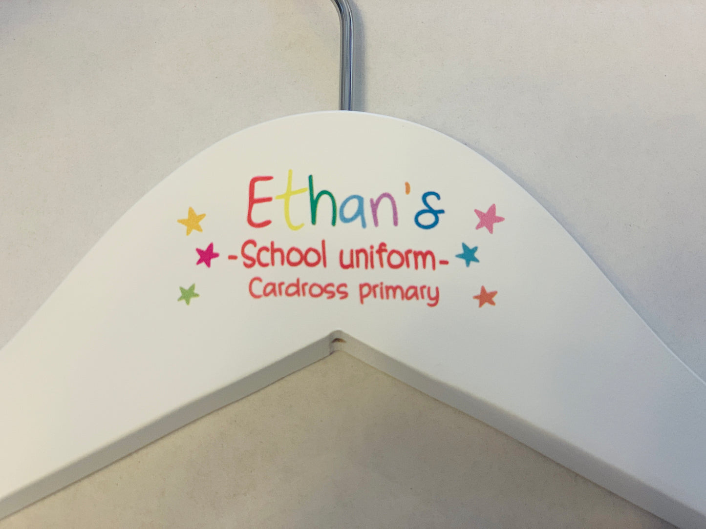 Personalised school uniform hanger