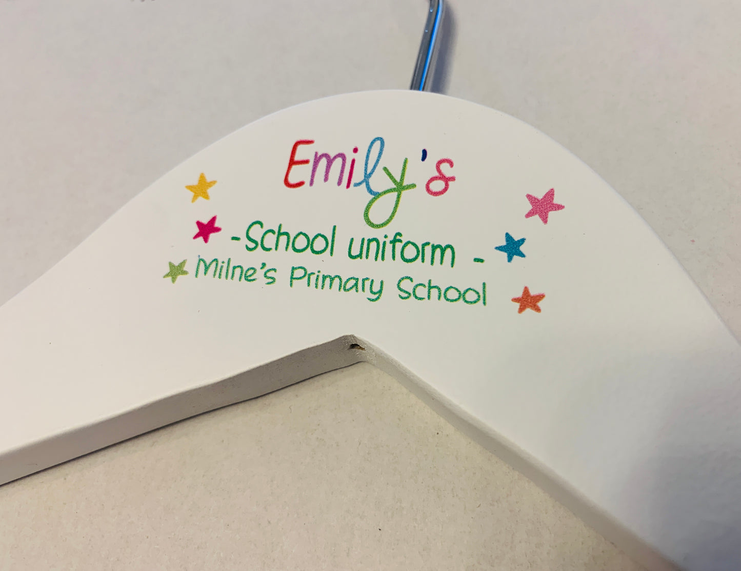 Personalised school uniform hanger