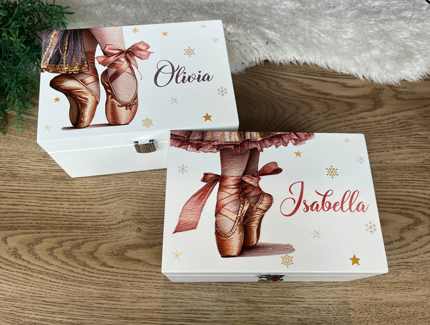 Ballet Shoes luxury white jewellery box with mirror