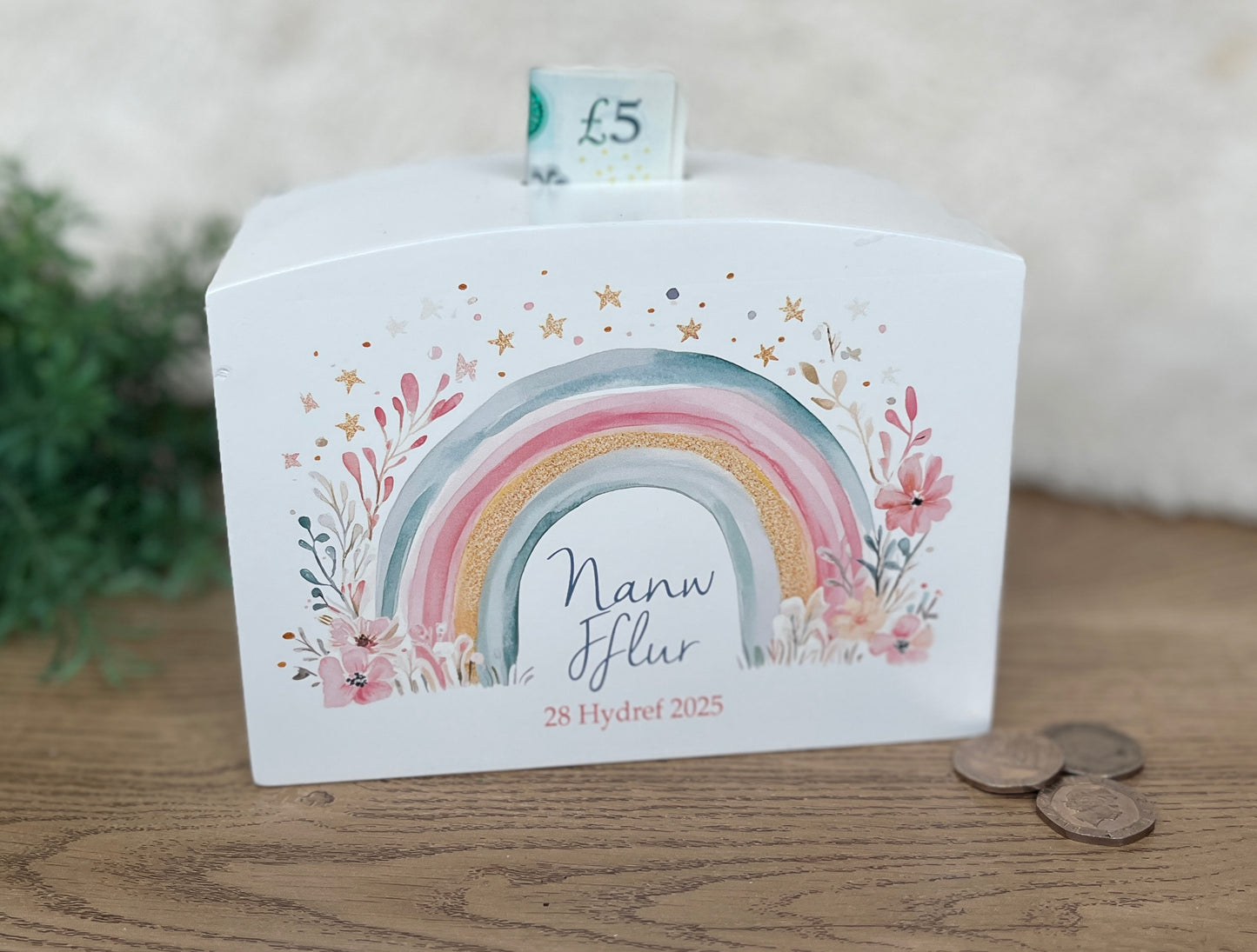 Pastel Rainbow money box