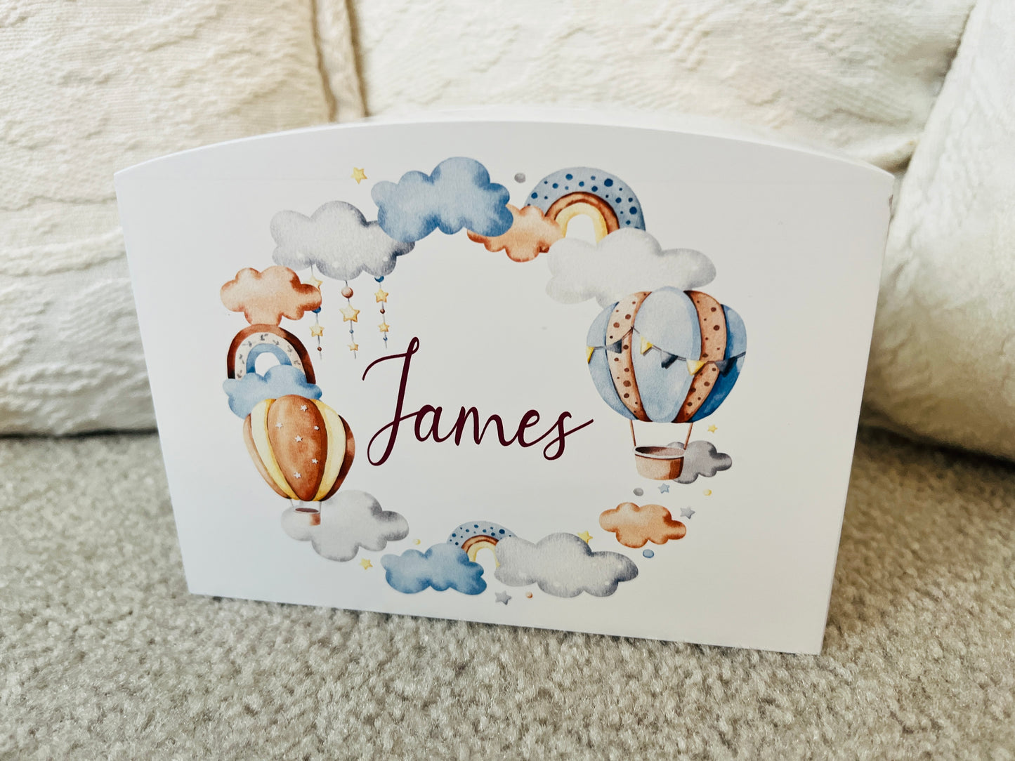 Hot air balloon wreath money box