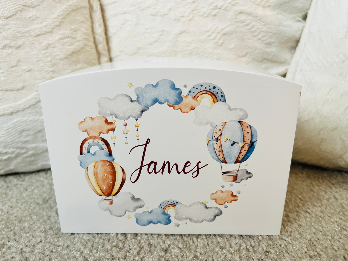 Hot air balloon wreath money box