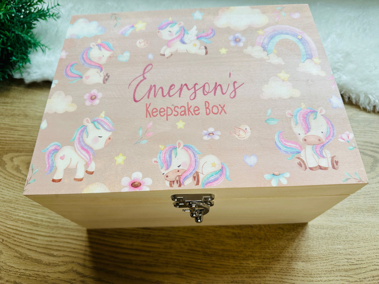 Boho unicorn keepsake box