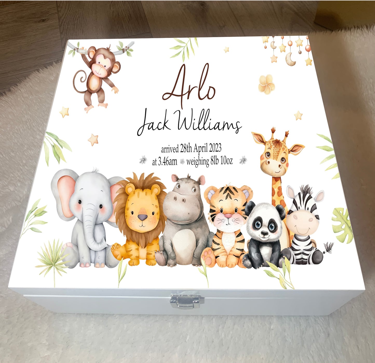 Luxury Safari animal group keepsake box