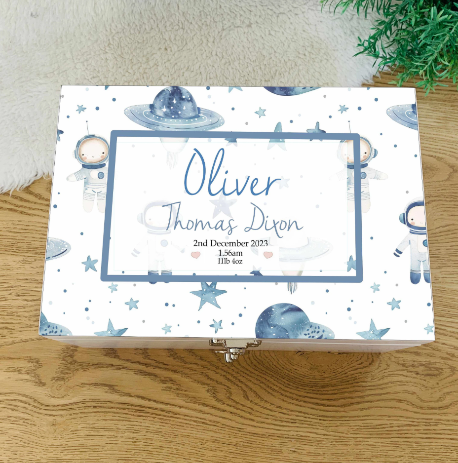 Space Luxury white baby memory box