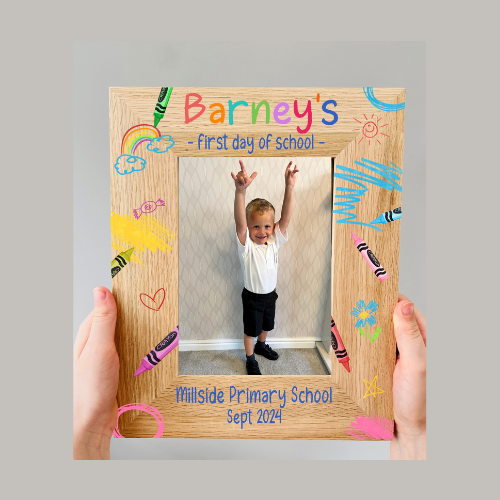 First Day of School crayons photo frame