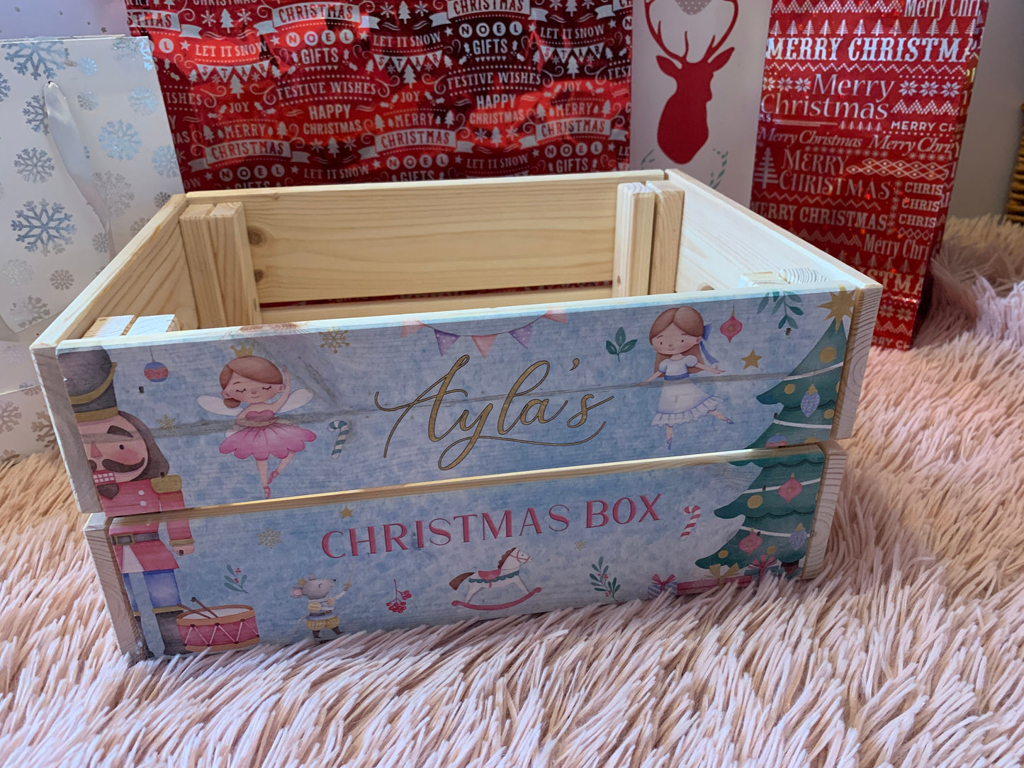 Nutcracker Blue Christmas Crate