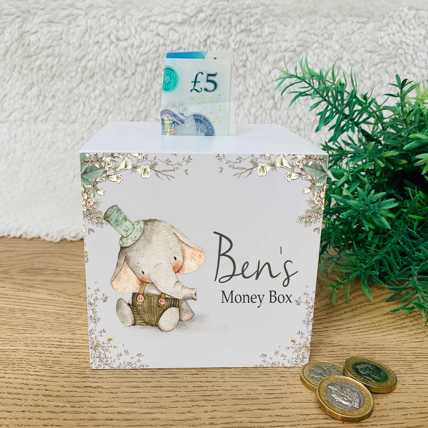 Elephant square money box