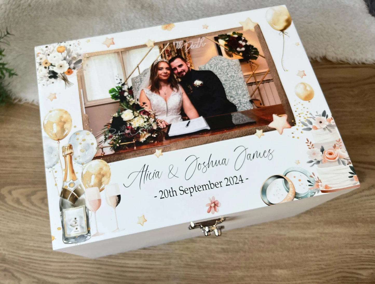 Wedding Photo Luxury white baby memory box