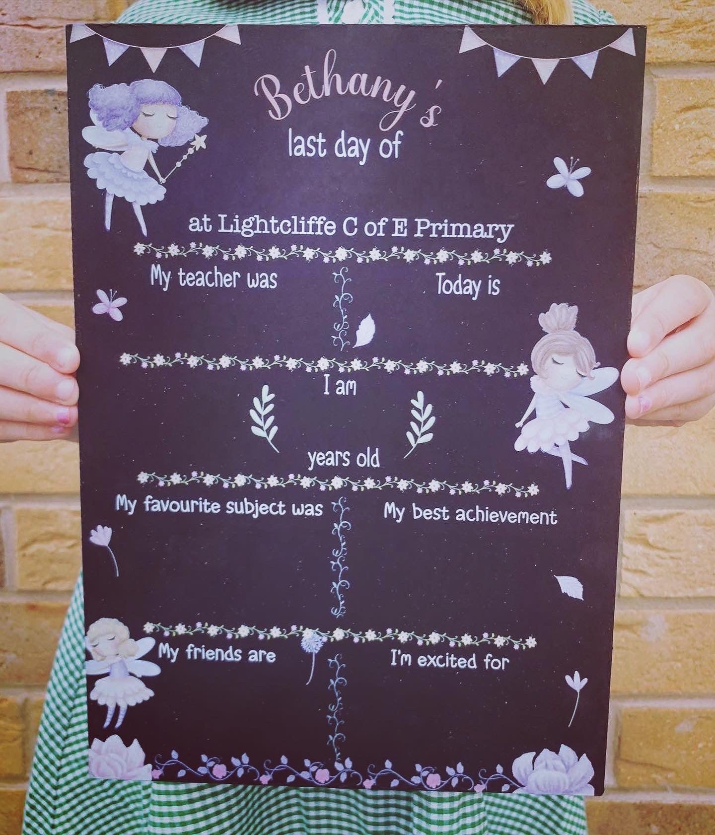 Fairy First AND last day of school sign