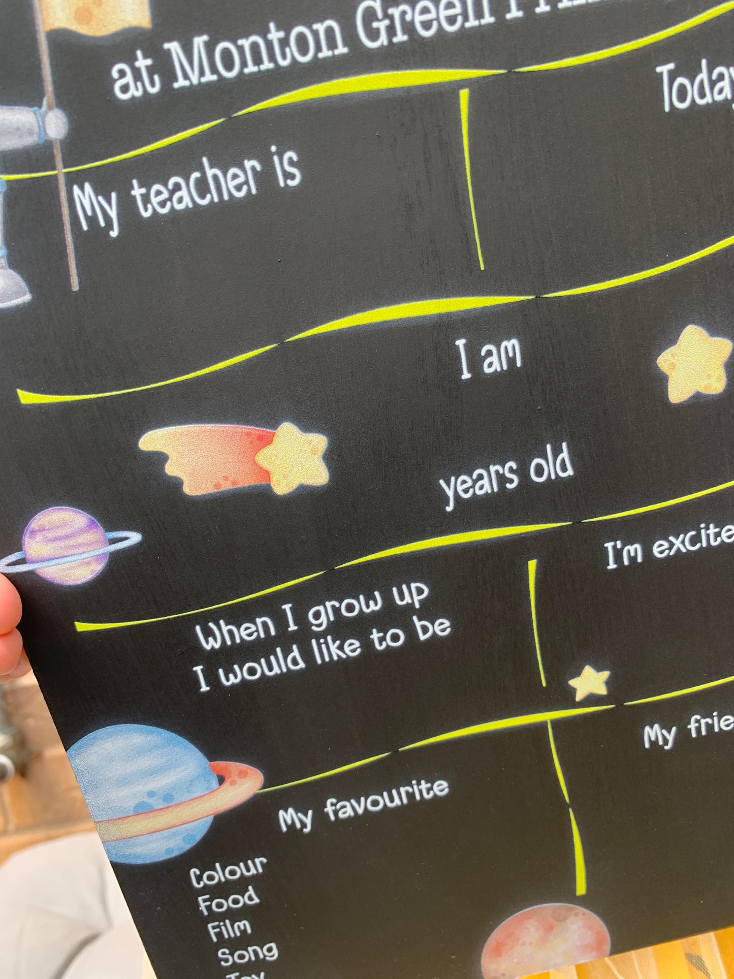 Space First AND last day of school sign