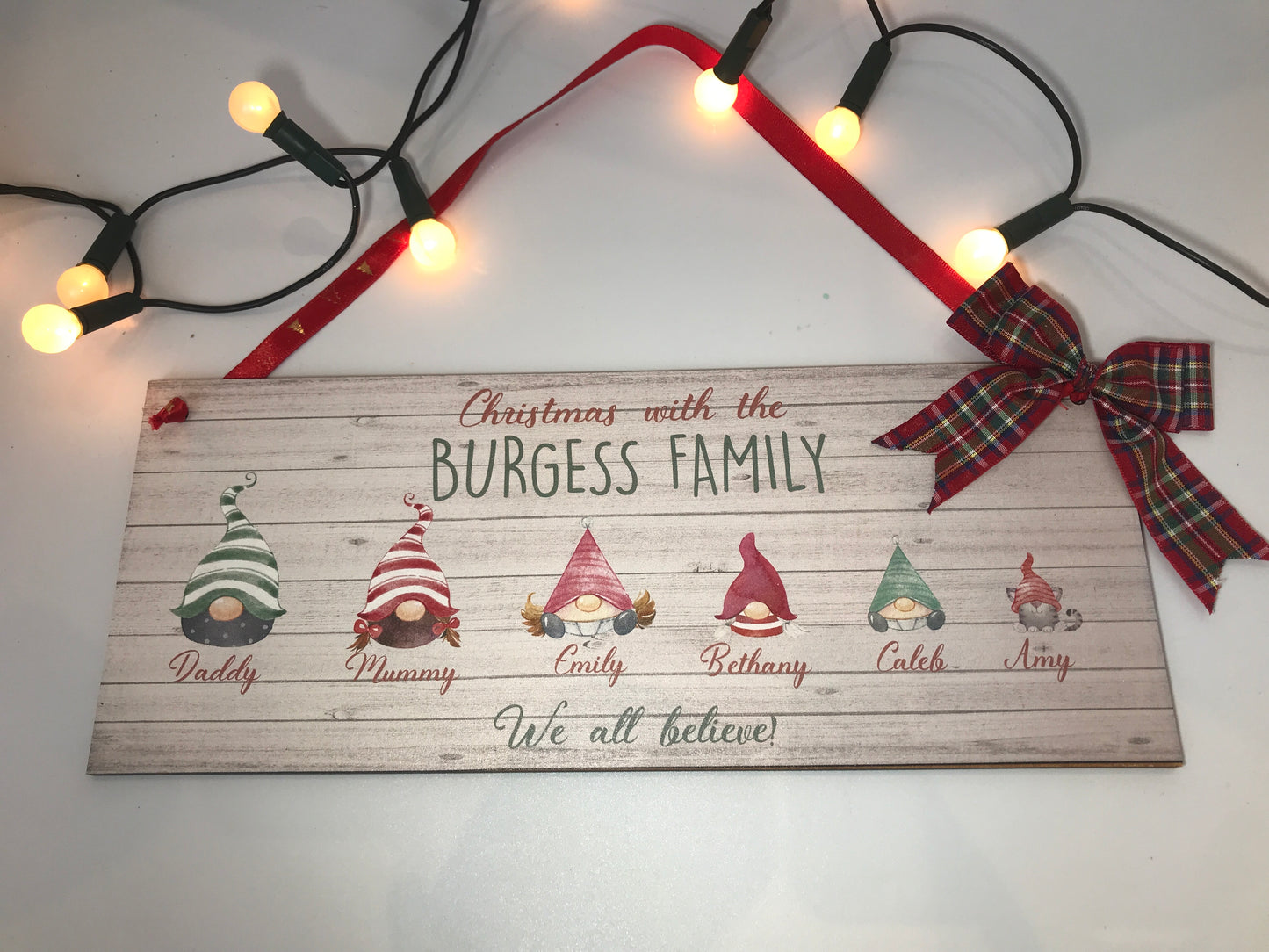 Gnome Family Christmas Sign
